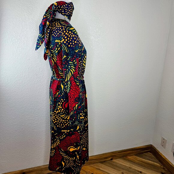 GOLDWORM Rare Vintage 70's Modern Art Italian Wool Dress - Picture 11 of 14